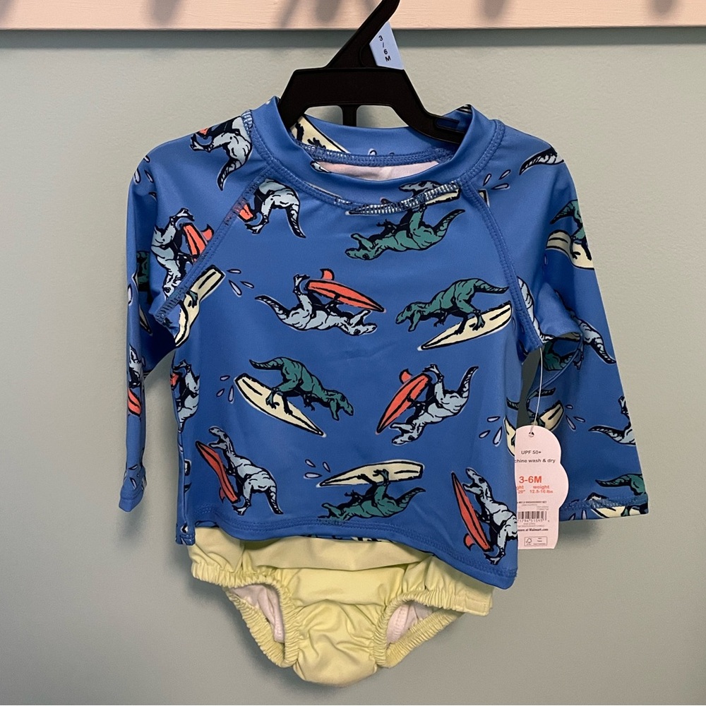 Wonder Nation Dinosaur Two Piece Swimsuit